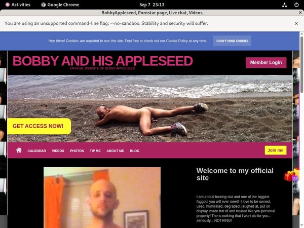 Bobbyappleseed.modelcentro.com Benutzername