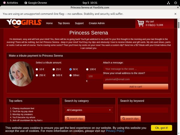 Free Princess Serena Account Password